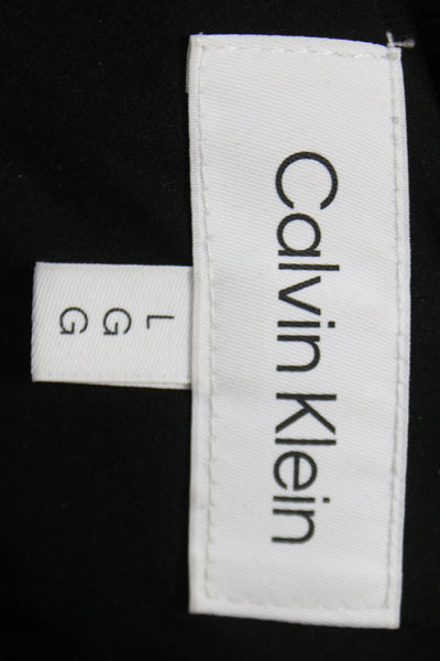 Calvin Klein Women Puffer Jacket Black Zip Polyester Winter Size L