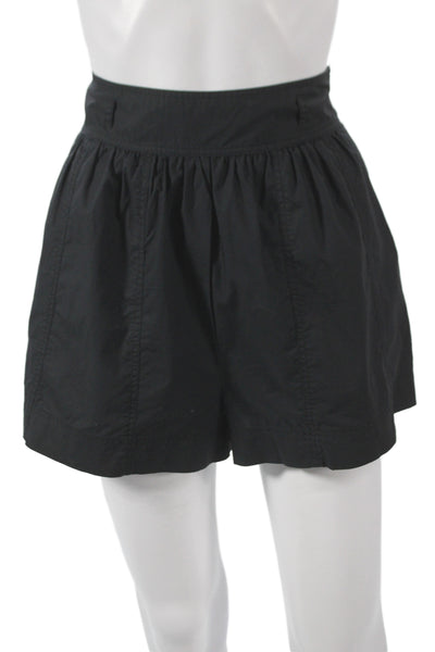 Ulla Johnson Womens Paperbag Shorts Black Cotton Zip Size 4