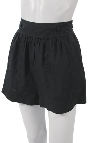 Ulla Johnson Womens Paperbag Shorts Black Cotton Zip Size 4