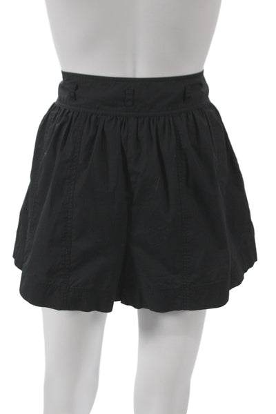 Ulla Johnson Womens Paperbag Shorts Black Cotton Zip Size 4