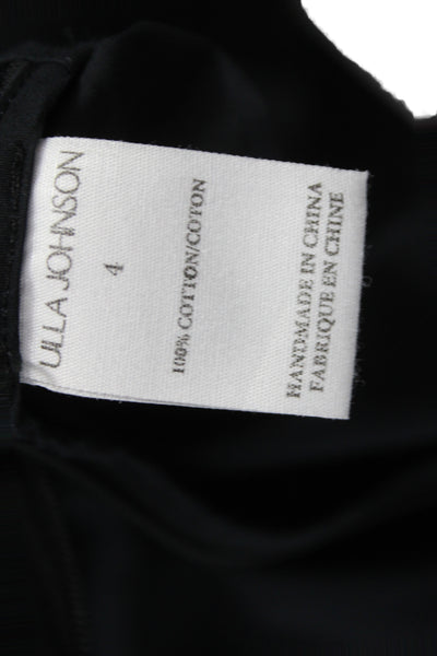 Ulla Johnson Womens Paperbag Shorts Black Cotton Zip Size 4