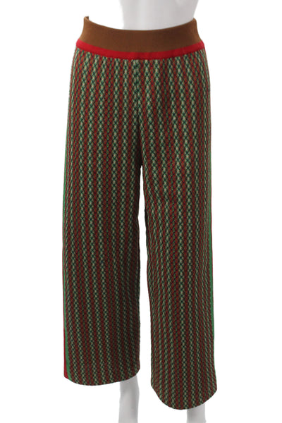 Wales Bonner Unisex Adults Cropped Argyle Polyester Pull On Pants Size 3
