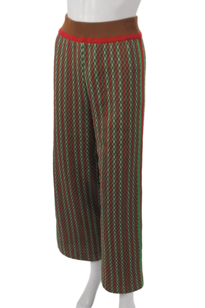 Wales Bonner Unisex Adults Cropped Argyle Polyester Pull On Pants Size 3
