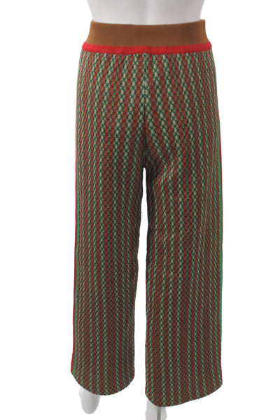 Wales Bonner Unisex Adults Cropped Argyle Polyester Pull On Pants Size 3