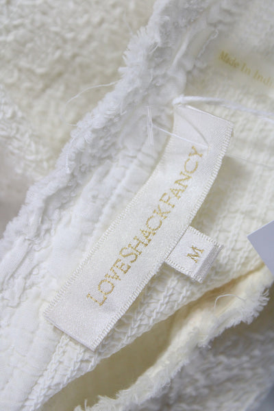 Love Shack Fancy Womens Mini Dress White Cotton Boho Short Sleeve Size M