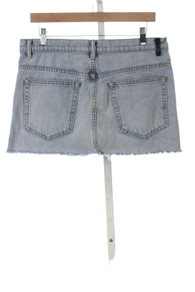 Denim X Alexander Wang Women Mini Button Cotton Skirt Blue Size 29