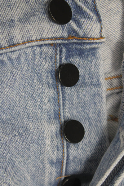 Denim X Alexander Wang Women Mini Button Cotton Skirt Blue Size 29