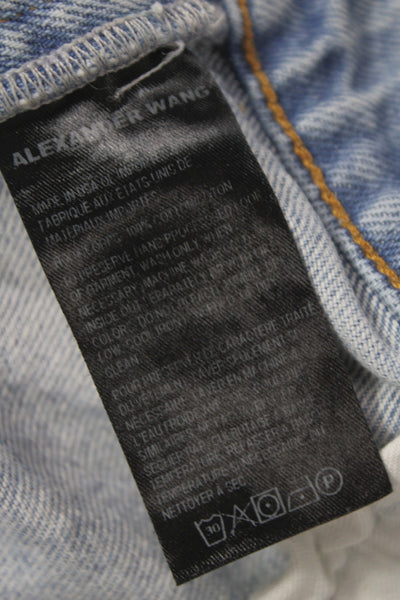 Denim X Alexander Wang Women Mini Button Cotton Skirt Blue Size 29