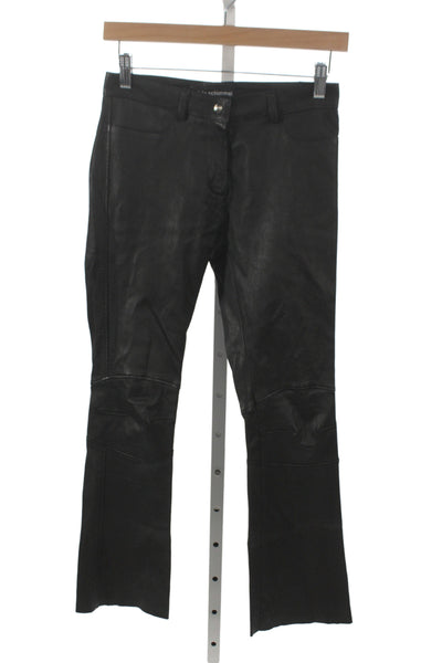 Sylvie Schimmel Womens Biker Lamb Leather Pants Black Size 34