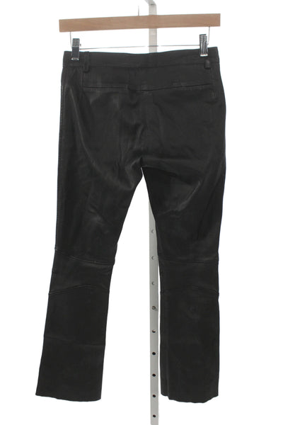 Sylvie Schimmel Womens Biker Lamb Leather Pants Black Size 34