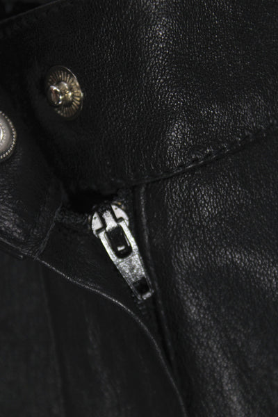 Sylvie Schimmel Womens Biker Lamb Leather Pants Black Size 34