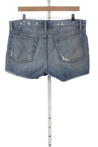 Frame Womens Cut-Off Shorts Blue 100% Cotton Button Size 27