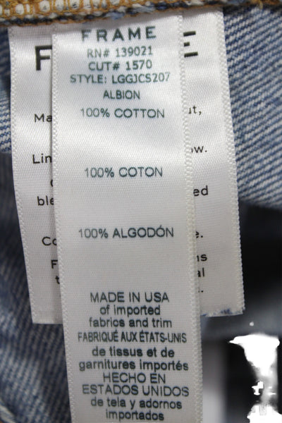 Frame Womens Cut-Off Shorts Blue 100% Cotton Button Size 27