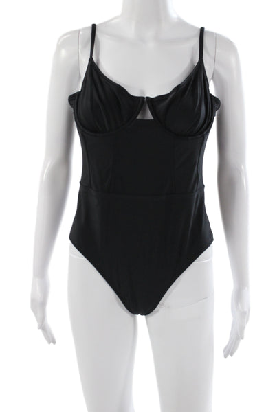 Solid & Striped Womens One Piece Black Swimwear Recycled Polyamide Size XL