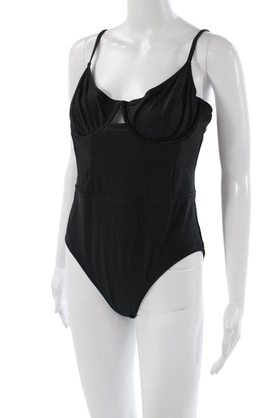 Solid & Striped Womens One Piece Black Swimwear Recycled Polyamide Size XL