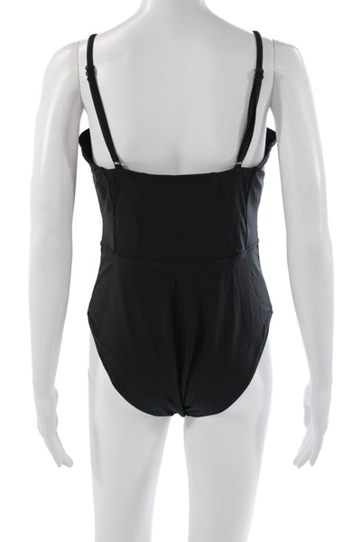 Solid & Striped Womens One Piece Black Swimwear Recycled Polyamide Size XL