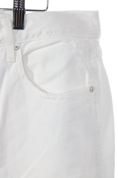 Amo Women Straight Cotton Jeans White Inseam 27 Size 29
