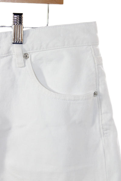 Frame Womens Cut-Off Shorts White Cotton Solid Button Casual Size 29