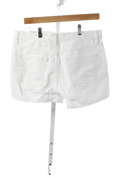 Frame Womens Cut-Off Shorts White Cotton Solid Button Casual Size 29
