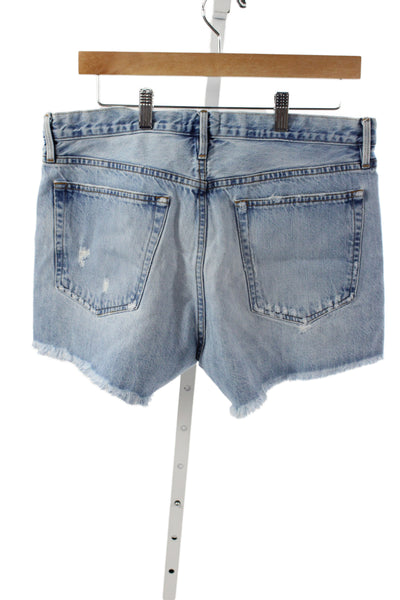 Frame Womens Cut-Off Shorts Blue 100% Cotton Button Size 29
