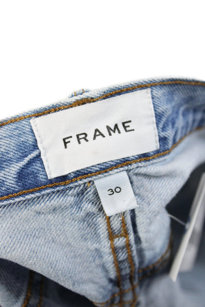 Frame Womens Cut-Off Shorts Blue 100% Cotton Button Size 29