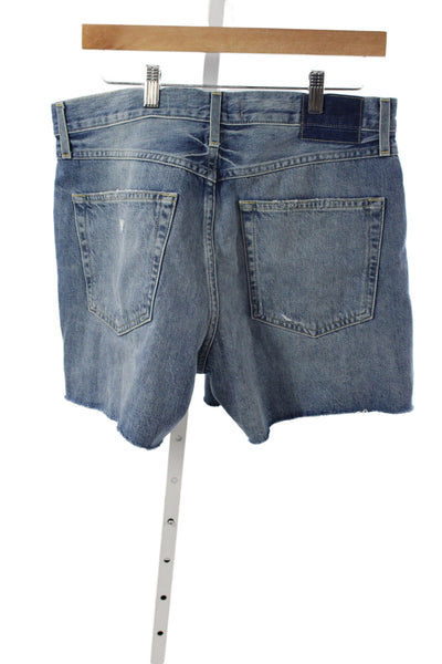 Amo Women Cut-Off Shorts Blue 100% Cotton Button Casual Size 29