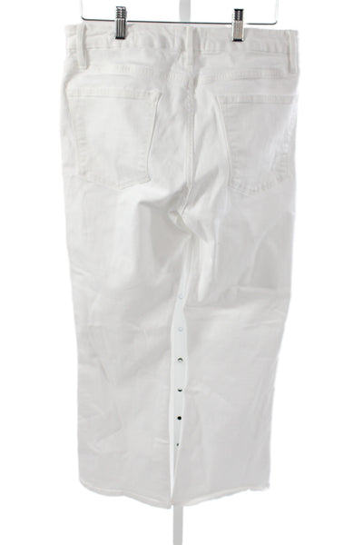 Frame Women Cropped White Cotton Jeans Size 30