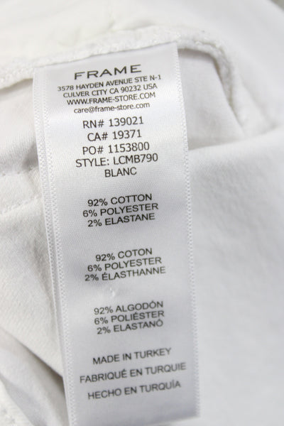 Frame Women Cropped White Cotton Jeans Size 30