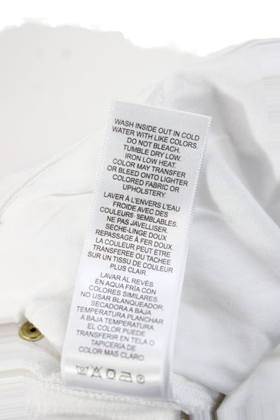 Frame Women Cropped White Cotton Jeans Size 30