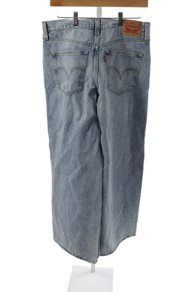 Levis Mens Wide-Leg Blue Cotton Jeans Mid Rise 31 Inseam Size 30