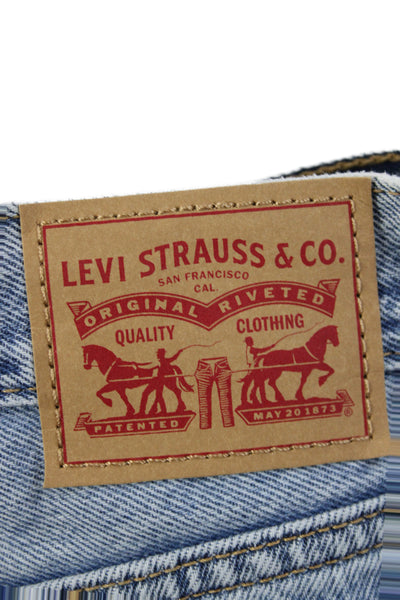 Levis Mens Wide-Leg Blue Cotton Jeans Mid Rise 31 Inseam Size 30
