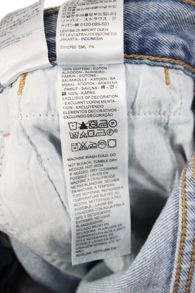 Levis Mens Wide-Leg Blue Cotton Jeans Mid Rise 31 Inseam Size 30