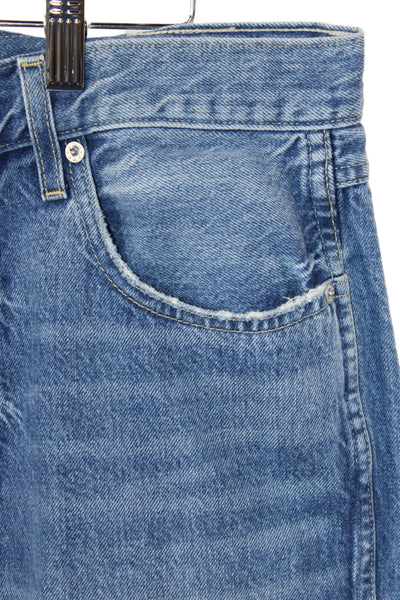 Amo Womens Wide Leg Jeans Blue Cotton Button Size 29