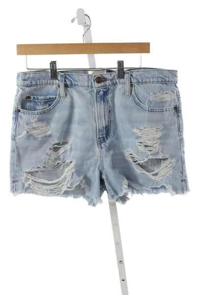 Frame Womens Cut-Off Shorts Blue Regenerative Cotton Button Size 29