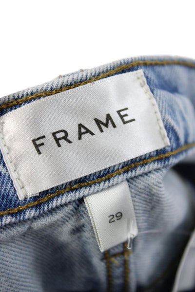 Frame Womens Cut-Off Shorts Blue Regenerative Cotton Button Size 29