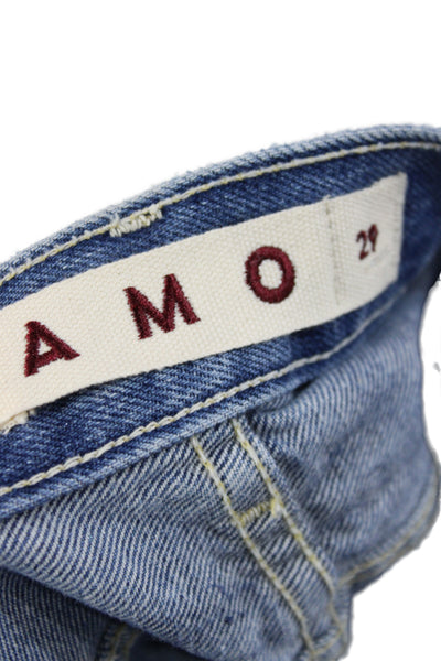 Amo Womens Cut-Off Shorts Blue 100% Cotton Button Closure Size 29