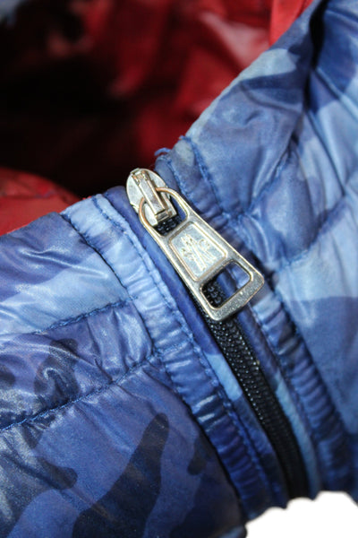 Moncler Boys Camouflage Print Hooded Puffer Vest Jacket Blue Size 10