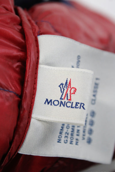 Moncler Boys Camouflage Print Hooded Puffer Vest Jacket Blue Size 10