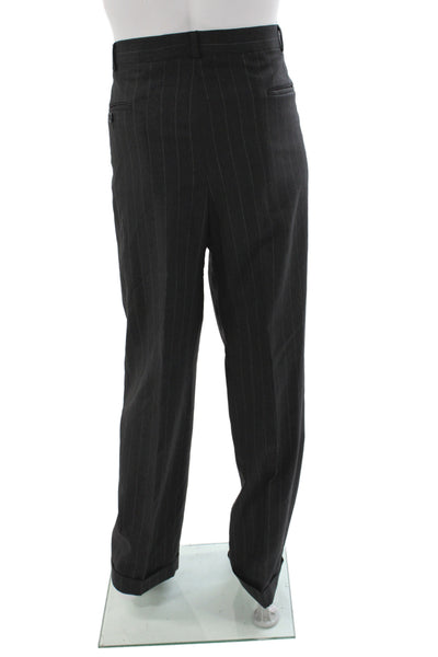 Burberry Mens 2 Piece Wool Striped Suit Gray Size L
