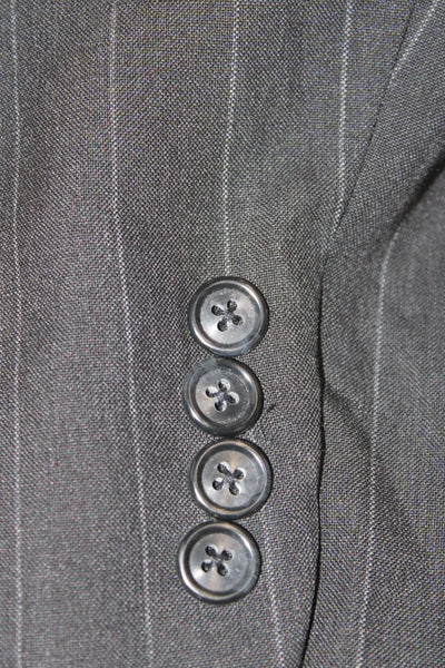 Burberry Mens 2 Piece Wool Striped Suit Gray Size L