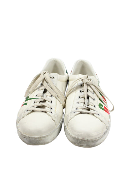 Gucci Mens Ace Gucci Blade Lace-Up Sneakers White Size 11