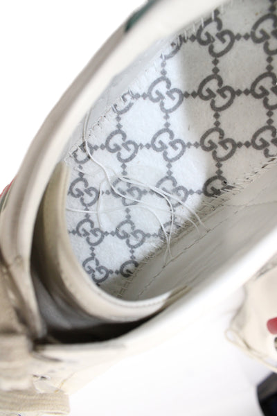 Gucci Mens Ace Gucci Blade Lace-Up Sneakers White Size 11