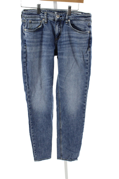 Rag & Bone Women Ankle Jeans Blue Cotton Low Rise Button Size 26