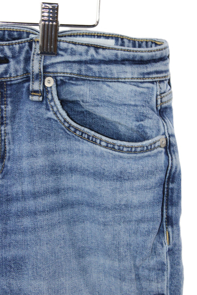 Rag & Bone Women Ankle Jeans Blue Cotton Low Rise Button Size 26