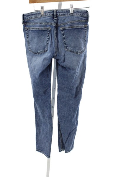 Rag & Bone Women Ankle Jeans Blue Cotton Low Rise Button Size 26