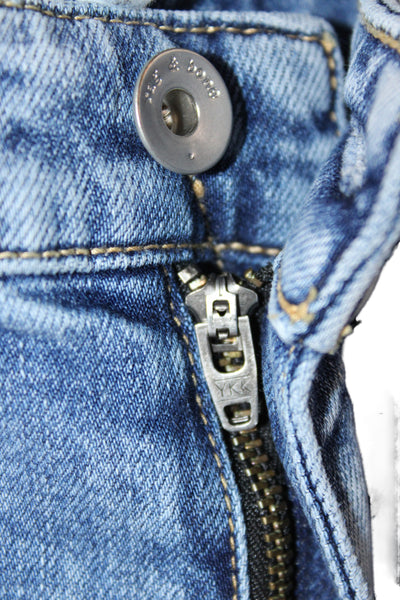 Rag & Bone Women Ankle Jeans Blue Cotton Low Rise Button Size 26