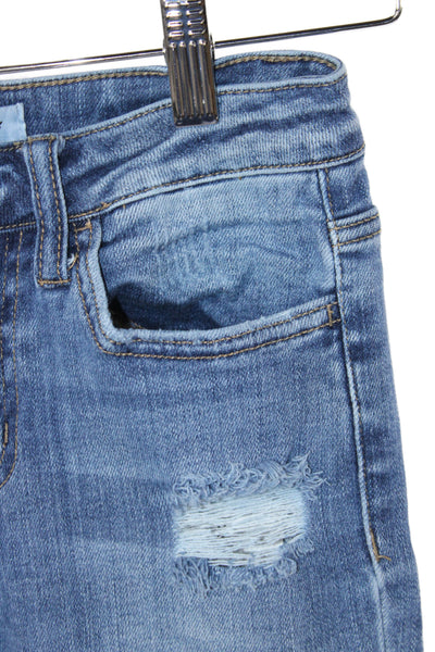 Flying Monkey Womens Cropped Blue Cotton Jeans Size 24
