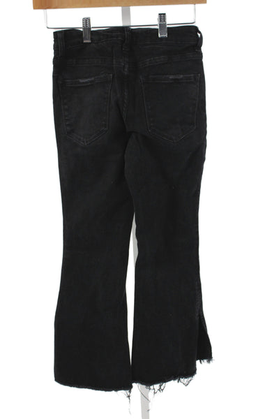 Flying Monkey Women Flared Black Distressed High Rise Jeans Size 25