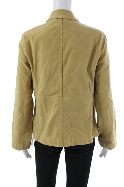 J Crew Womens Military Jacket Beige Button Long Sleeve Size 4