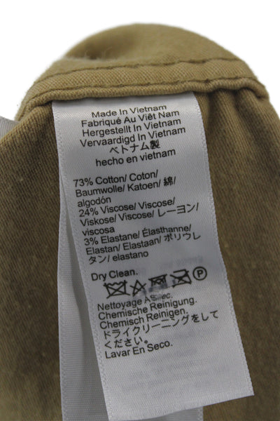 J Crew Womens Military Jacket Beige Button Long Sleeve Size 4